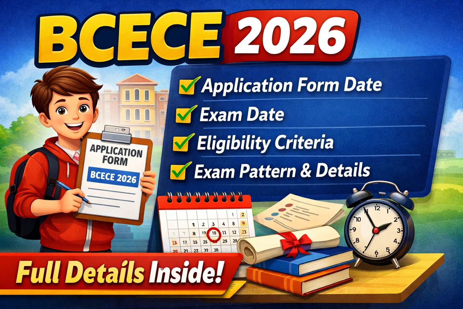 BCECE 2026 Latest Update 🚨 | Application Form, Exam Date OUT!