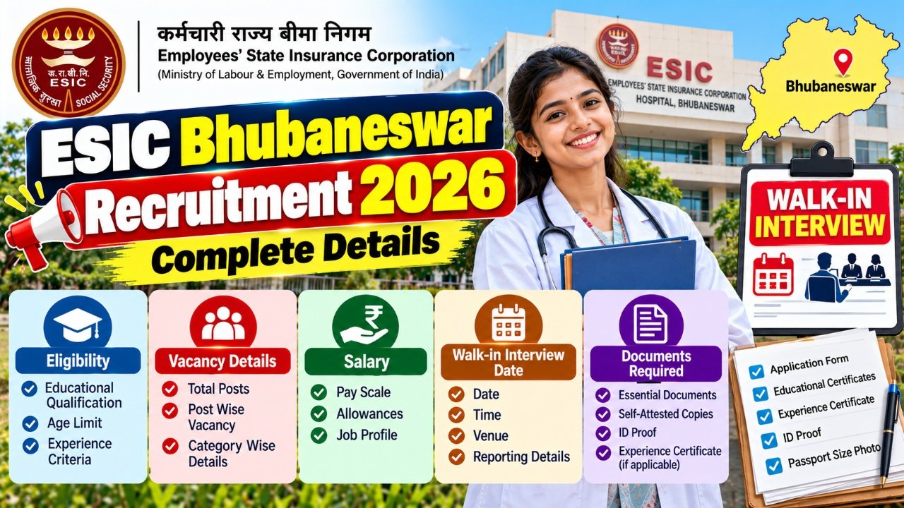 ESIC Bhubaneswar Recruitment 2026